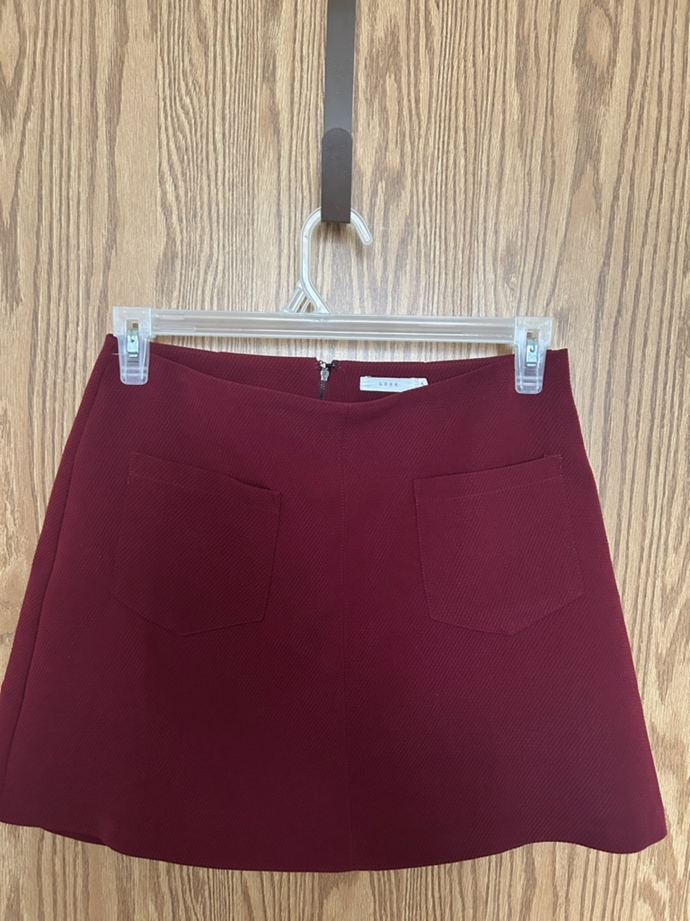 Lush Women’s Burgundy A-Line Mini Skirt - waist of 15